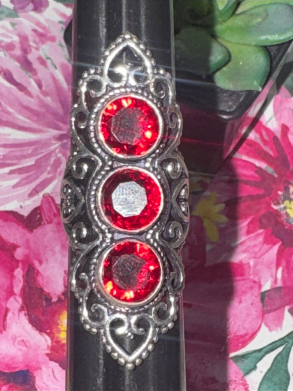 Silver Garnet Ring - Picture 10 of 11